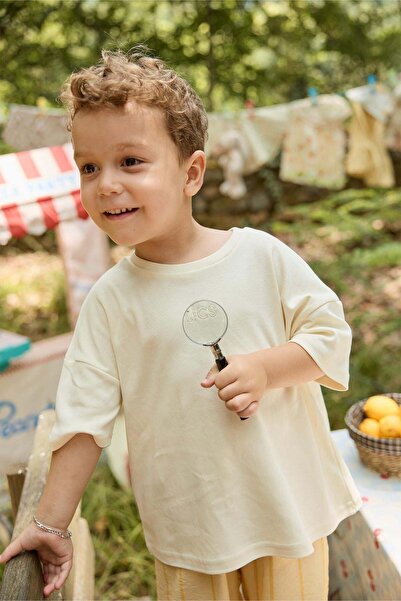 Tics Podo Oversize Embroidered Tshirt - Polar White