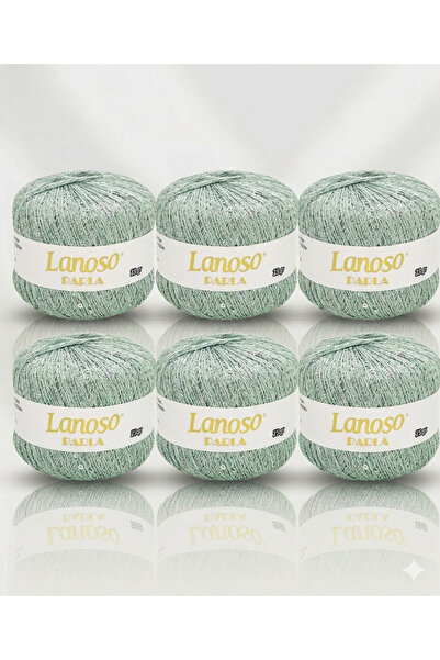 Lanoso Parla 6 Τεμάχια (1951) 25 γρ 217 Mt Νήμα Πλεξίματος με Γκλίτερ – 75% Ν...