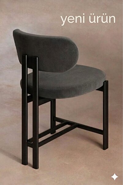 EDMONDA EV AKSESUAR LİZA MUTFAK SANDALYESİ YEMEK ODASI SANDALYESİ SİYAH METAL