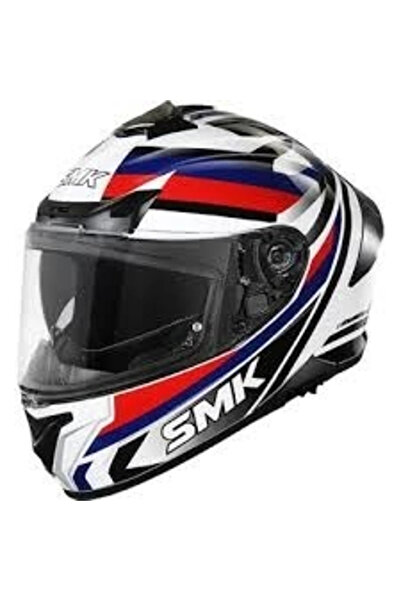 SMK TYPHOON FREERIDE BEYAZ-MAVİ-KIRMIZI-SİYAH KAPALI KASK (GÜNEŞ VİZÖRLÜ)