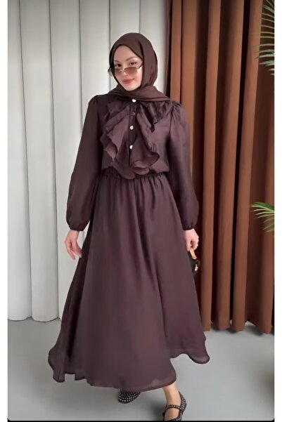 QUAWEAR Shirt with Ribbed Collar and Elasticated Sleeves, and Lined Skirt wit...