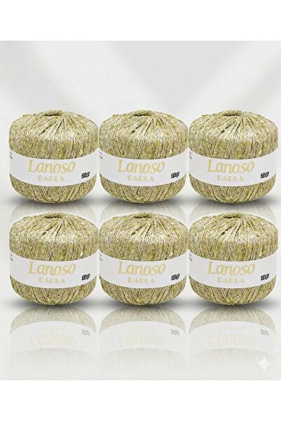 Lanoso Parla 6 τεμάχια (1351) 25 γρ. 217 Mt Νήμα Πλεξίματος με Γκλίτερ – 75% ...