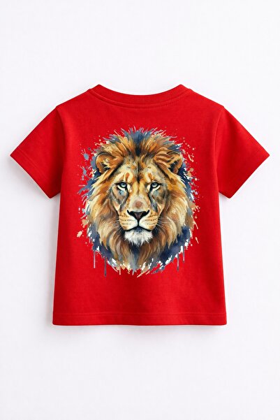 Rabona Fashion Savage King – Watercolor Lion Printed Kids' T-Shirt