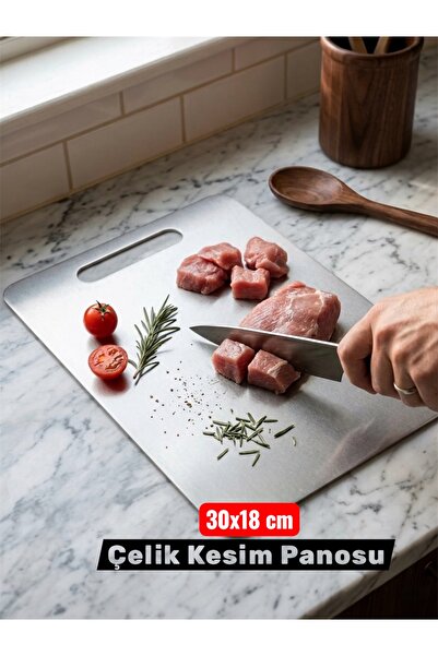 Dem Home Paslanmaz Çelik Metal Kesme Panosu - Çelik Kesme Tahtası-Doğrama Tah...