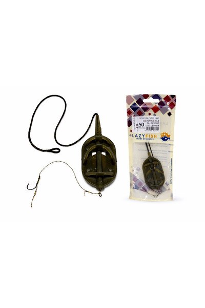 LAZY FISH Montura Crap Method XL In-Line 40g, Carlig Nr.8, Fir de Par, Leadfr...