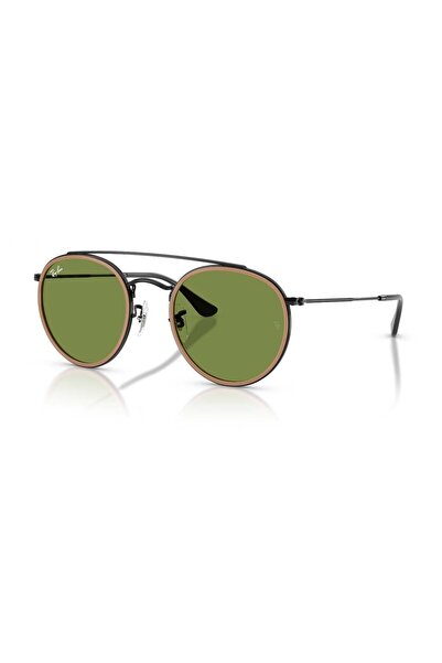 Ray-Ban نظارات شمسية RB 3647N 92794E 51 للجنسين بإطار دائري من المعدن الأسود