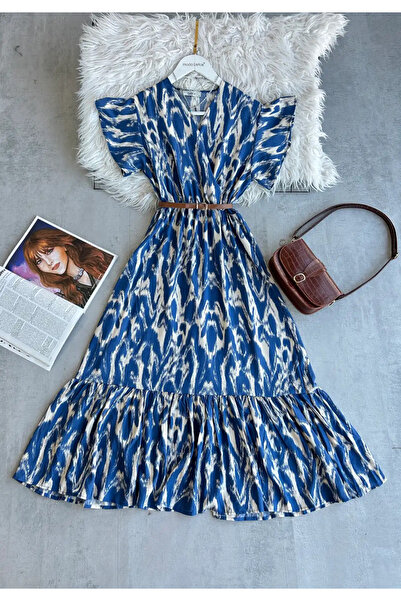 modabetce New Season Dry Collar Midi Length Women's Dress