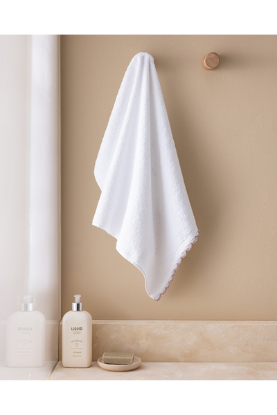 Madame Coco Πετσέτα προσώπου Bastienne Kroşeli 100% βαμβακερή - Λευκό/Λιλά