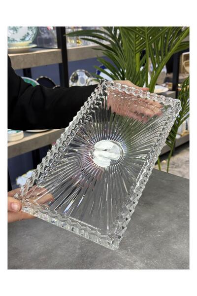 Doğudeko Luxury Fine Crystal Rectangular Presentation Plate