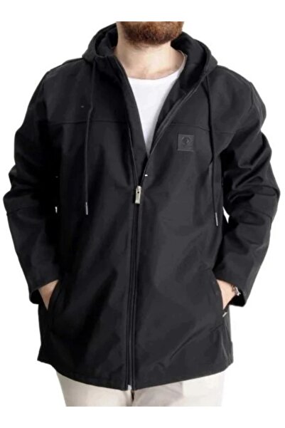 cusseli Large Size Men's Hooded Coat Waterproof Softshell 21235 Black