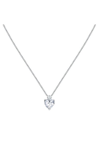 MORELLATO Treasures necklace, 925 silver, rhodium plated, silver crystals, ch...
