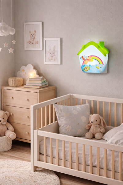 kialed Yeşil Uçak Çocuk Bebek Gece Lambası Priz Tipi LED Dekoratif Oda Aydınl...