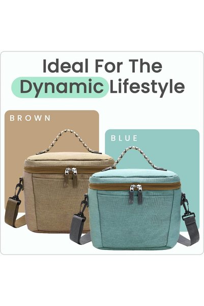 Alcoach Hot & Cold Food Container Bag Foldable Lunch Bag with Food Containers Lunch Bag