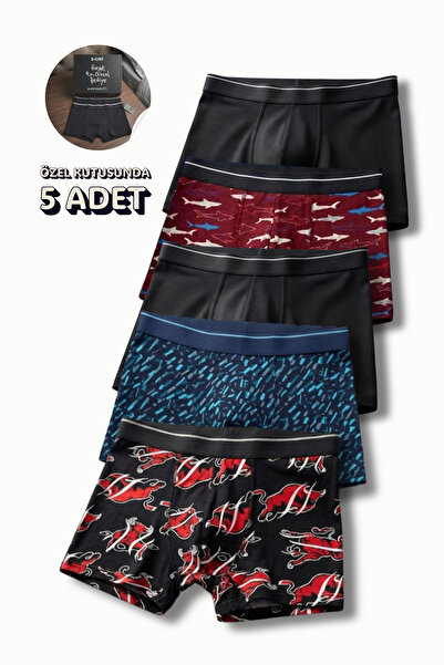 CENNETOĞLU Ανδρικό Lycra Cotton Boxer Special Hygienic Συσκευασία 5 τεμαχίων