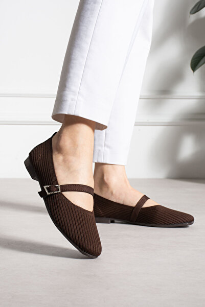 MERVESTORE Linen Striped Ballerinas