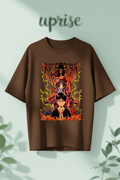 Vordevia Tricou oversize din bumbac imprimat Attack on Titan Eren Yeager