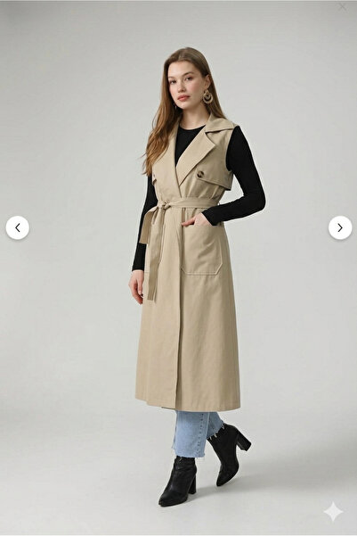 QUBERZ Women's Sleeveless Trench Coat -Jelkot Vest