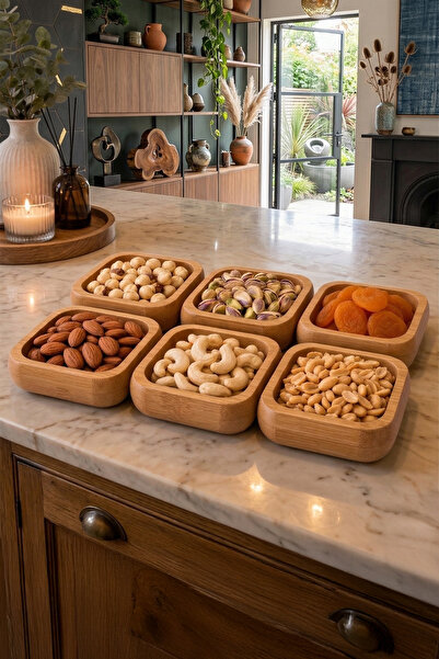 Onetick Modern Bohemian 6-Piece Bamboo Presentation Set - Snack Bowl - Breakfast