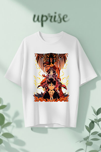 Vordevia Tricou oversize din bumbac imprimat Attack on Titan Eren Yeager