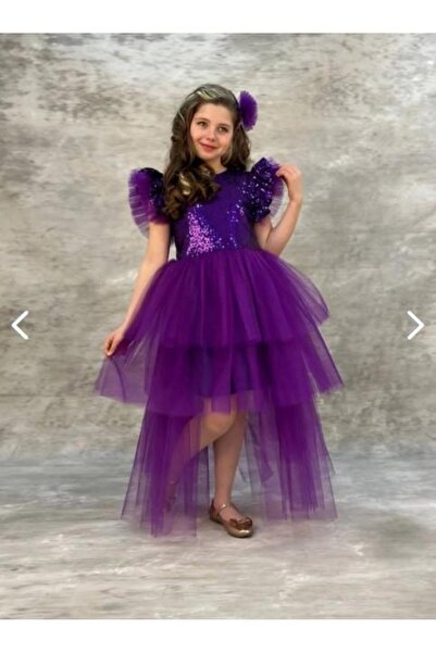 Pumpido Βραδινό φόρεμα για κορίτσια με παγιέτες και φιόγκο στην ουρά 09081