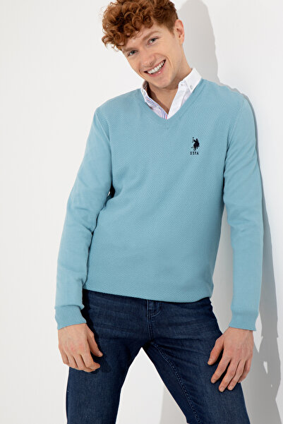 U.S. Polo Assn. Men's Blue Basic Sweater 50251877-Vr036