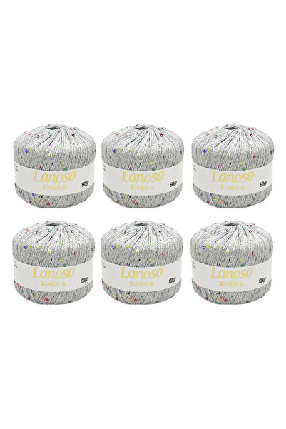 Lanoso Parla 6 Τεμάχια (5500) 25 γρ. 217 Mt Νήμα Πλεξίματος με Γκλίτερ – 75% ...