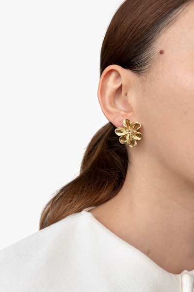 Ressia Spring Flower Brown Enamel Earrings