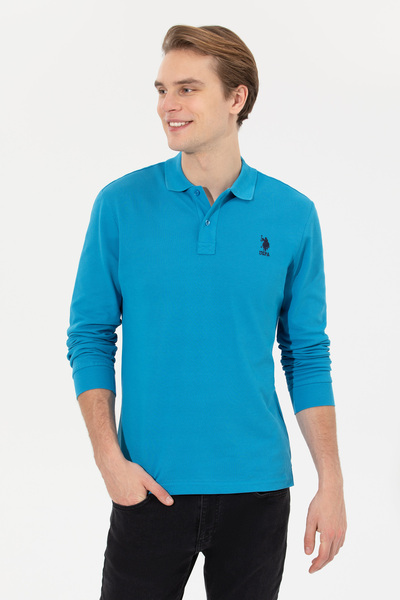 U.S. Polo Assn. Men's Cobalt Polo Collar Basic Sweatshirt 50263112-Vr077