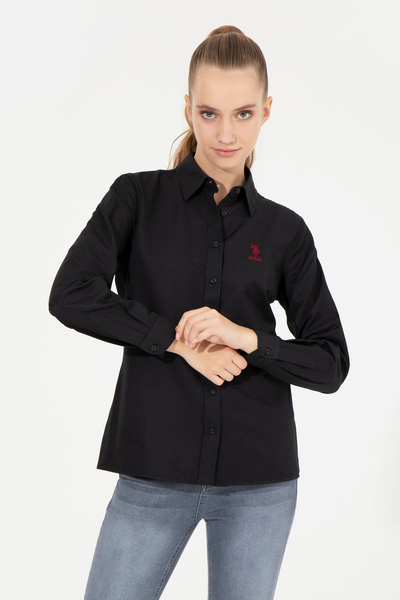 U.S. Polo Assn. Women's Black Long Sleeve Basic Shirt 50256640-Vr046