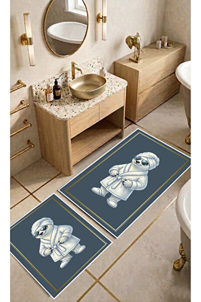 Harika bir ev Hari̇kabi̇rev | Bathroom and Toilet Mat with Bathrobe Polar Bea...