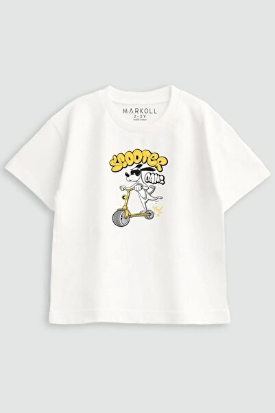MARKOLL Boy's Scooter Printed T-Shirt 100% Cotton Summer Short Sleeve (Ages 1-5)