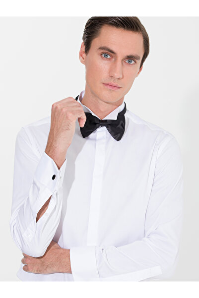 Cacharel White Slim Fit Tuxedo Shirt 50269446-Vr013