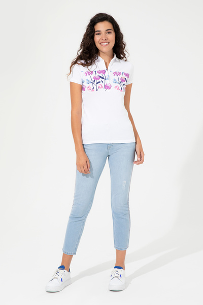 U.S. Polo Assn. Women's Blue Boy Friend Fit Jean Trousers 50246867-Dn0022