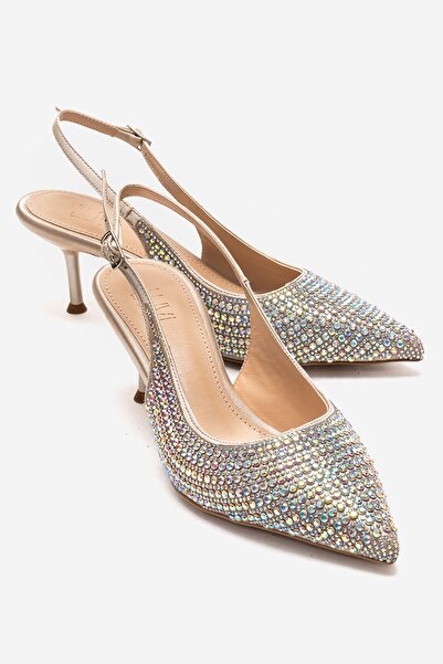LuviShoes Yasmina Women's Heeled Shoes with Stone Detail