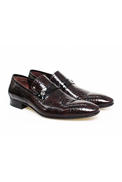 FRANCO CALVANI Brown Laceless Genuine Leather Men's Shoes