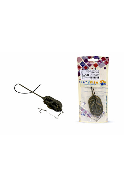 LAZY FISH Montura Crap Method In-Line Long 80g, Carlig Nr.6, Fir de Par, Lead...