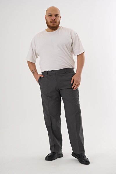 ALEXANDERGARDI Men's Plus Size Classic Cut Fabric Trousers