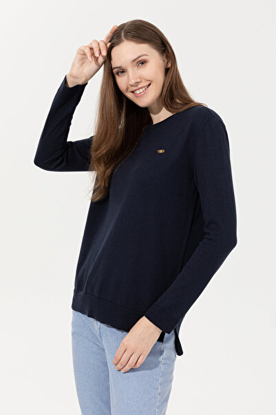 U.S. Polo Assn. Women's Navy Blue Crew Neck Basic Sweater 50251905-Vr033
