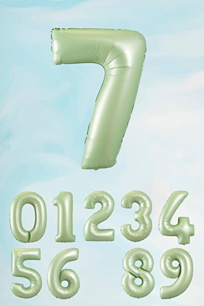 PEKSHOP 7 Yaş Retro Yeşil Rakam Balon 80 cm Retro Renk Yeşil 7 Yaş Doğum Günü...