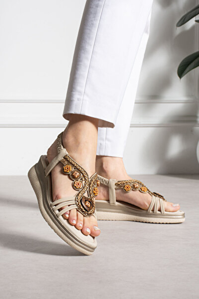 MERVESTORE Stone Decorated Sandals