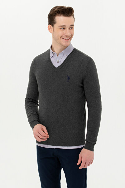 U.S. Polo Assn. Men's Anthracite Melange Basic Sweater 50253445-Vr081
