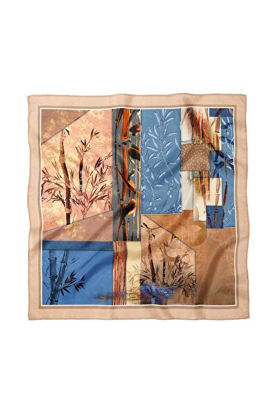 Sultan İpek Sanatsal Desenli Fular / Bandana 70x70cm