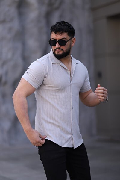 L-KOM Ανδρικό πλεκτό πουκάμισο με γιακά Apaj