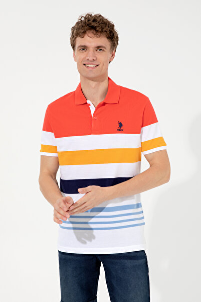 U.S. Polo Assn. Ανδρικό κόκκινο μπλουζάκι πόλο με λαιμόκοψη 50247785-VR213