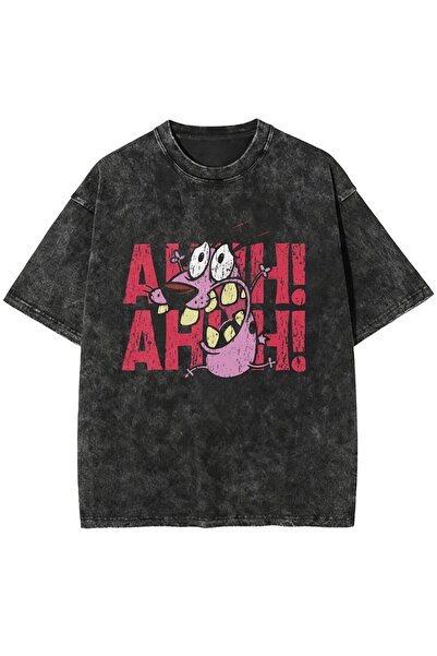 Le Savu Ανιμέ μπλουζάκι με στάμπα  "Courage the Cowardly Dog ", Unisex, Overs...