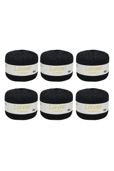 Lanoso Parla 6 Τεμάχια (6060) 25 γρ 217 Mt Νήμα Πλεξίματος με Γκλίτερ – 75% Ν...