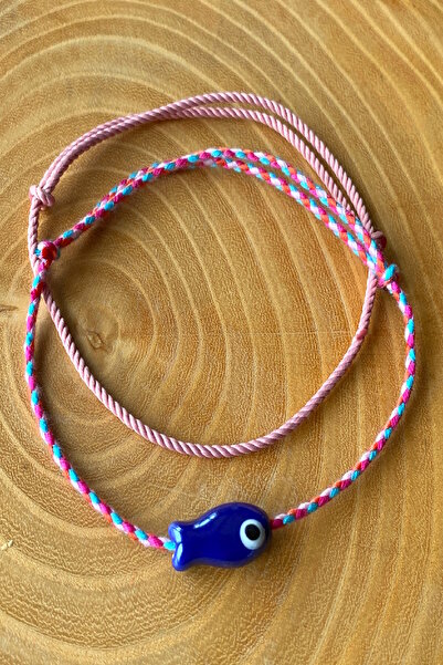 Shepidi 2-Pack Navy Blue Ceramic Fish Adjustable Rope Anklets