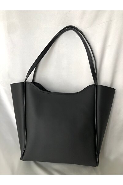 ELAYF Black Women's Shoulder Bag Large Size Minimal Shopper Bag Daily Stylish...