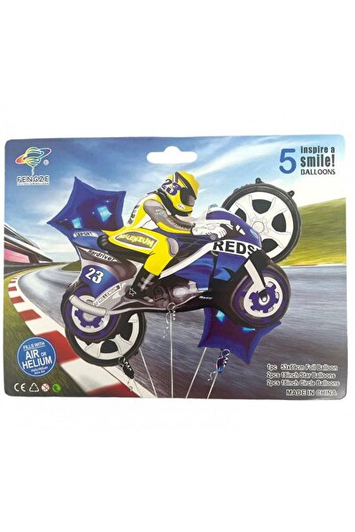 OEM Foil Balloons 5/Set With Blue Motorcycle