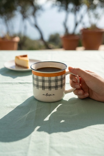 ACAR Cana de porțelan Lorenzo Portocaliu - 355 ml